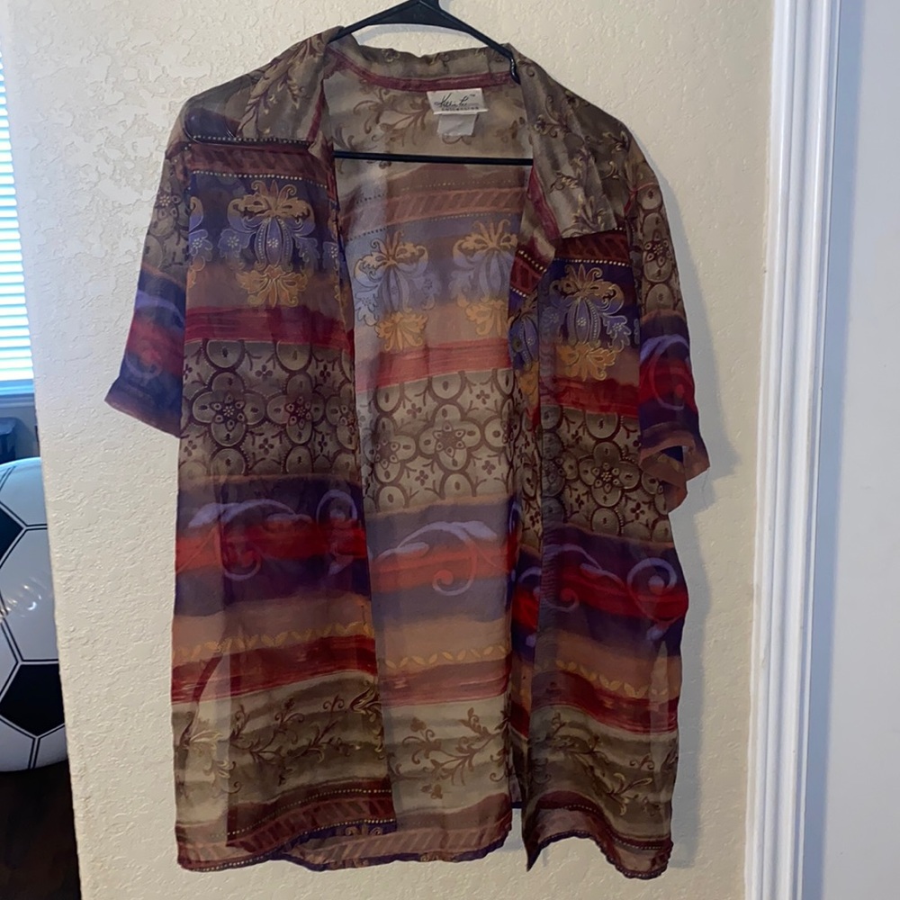 Vintage Kathie Lee Collection sheer button down top.